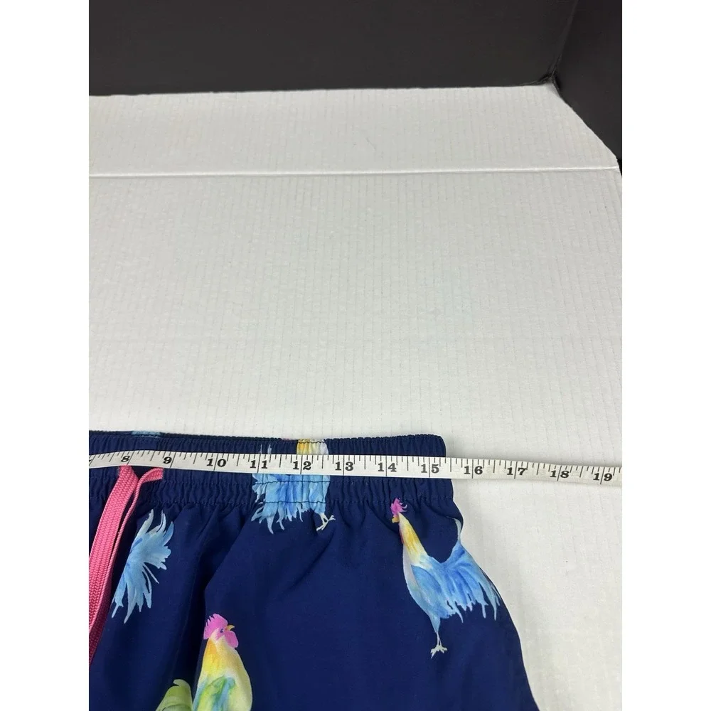 Chubbies Swim Trunks Mens XL Blue Rooster Fowl Play 5.5